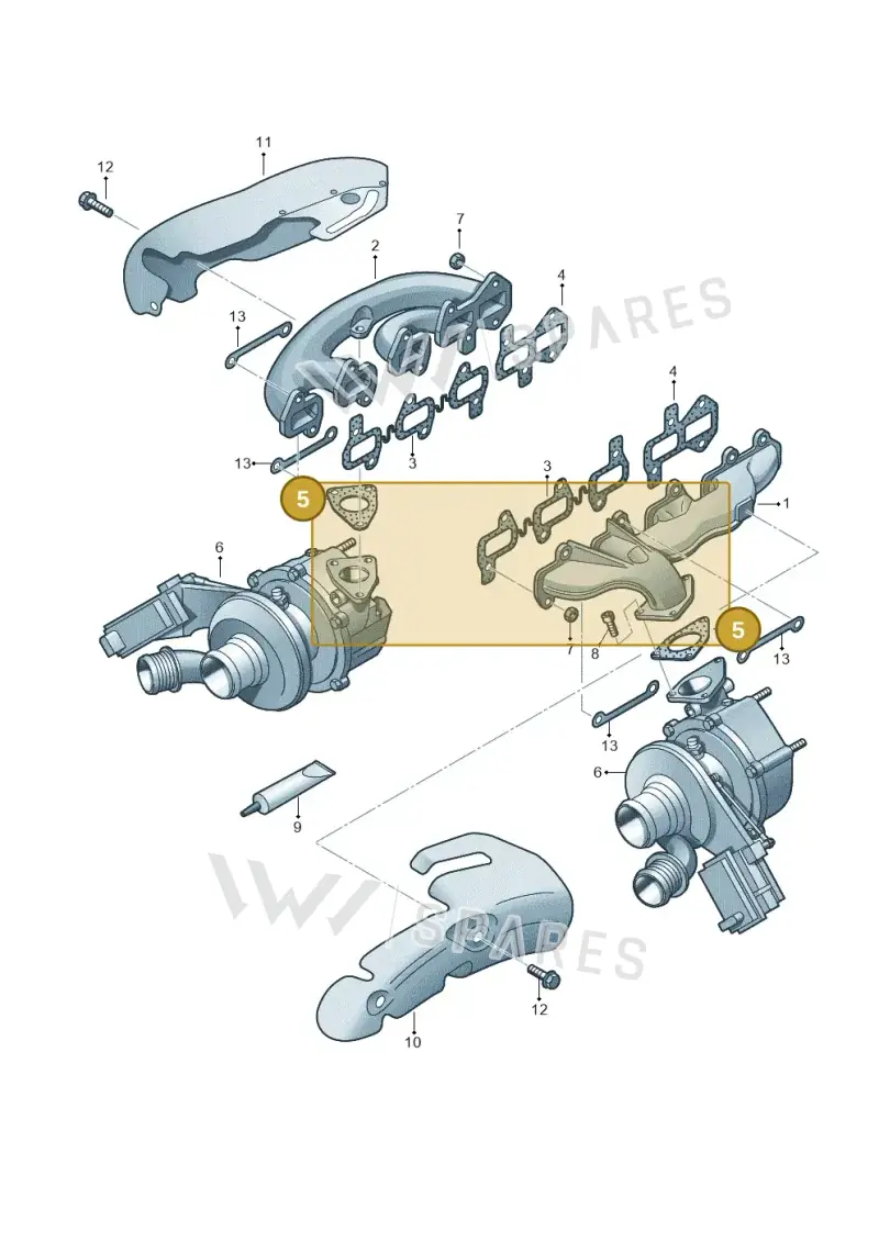 057253115D — Audi Q7 qu. 3.0 TDI (2009-2015) diagram 291253270, position 5