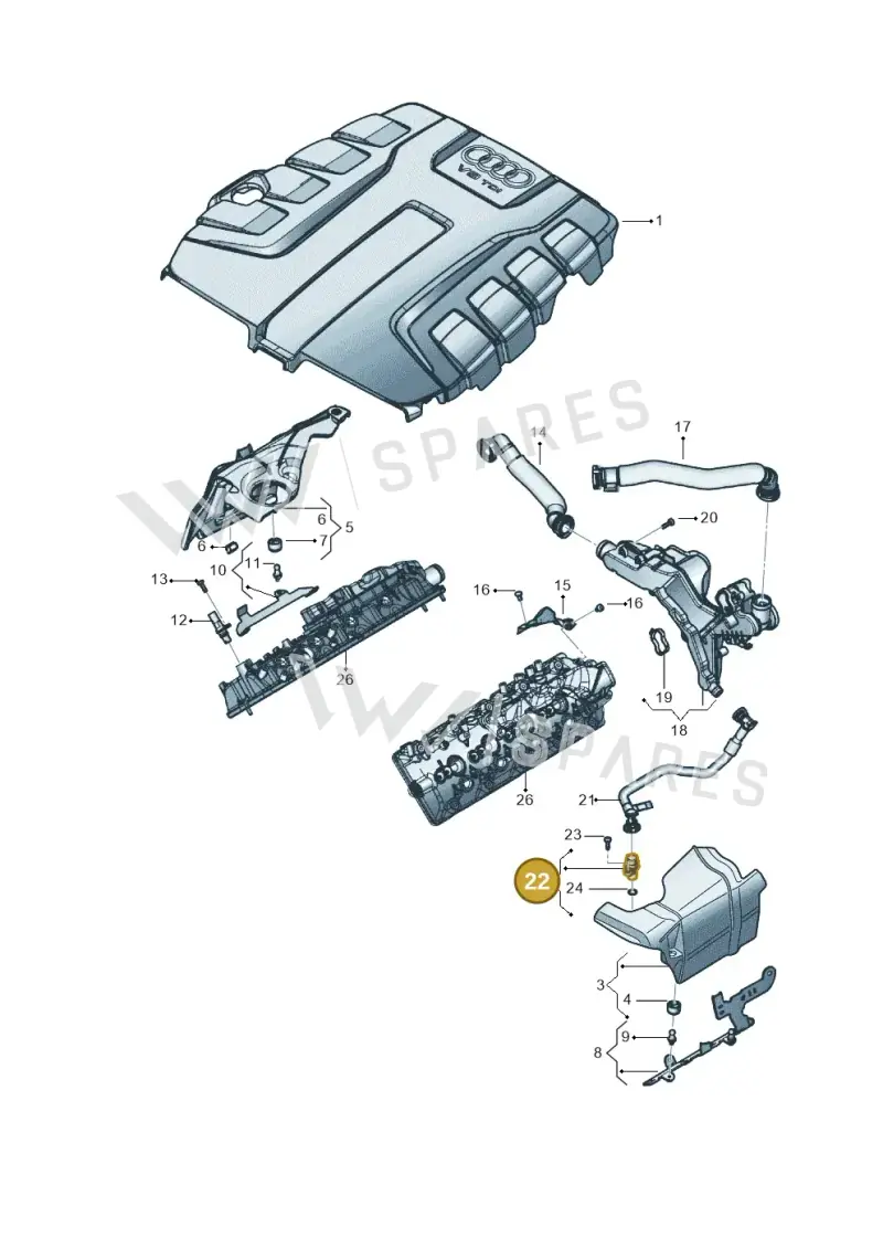 057409079E — Audi Q8 Quattro 3,0 (2018-) diagram 429103081, position 22