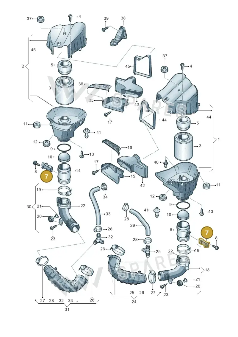 057906461G — Audi A8L qu. 3.0 TDI (2013-2018) diagram 696129100, position 7