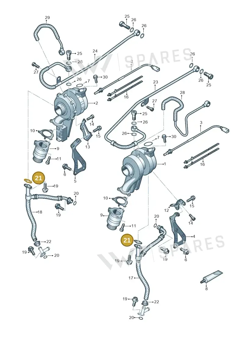 058145757C — Audi Q7 qu. 3.0 TDI (2009-2015) diagram 493145400, position 21