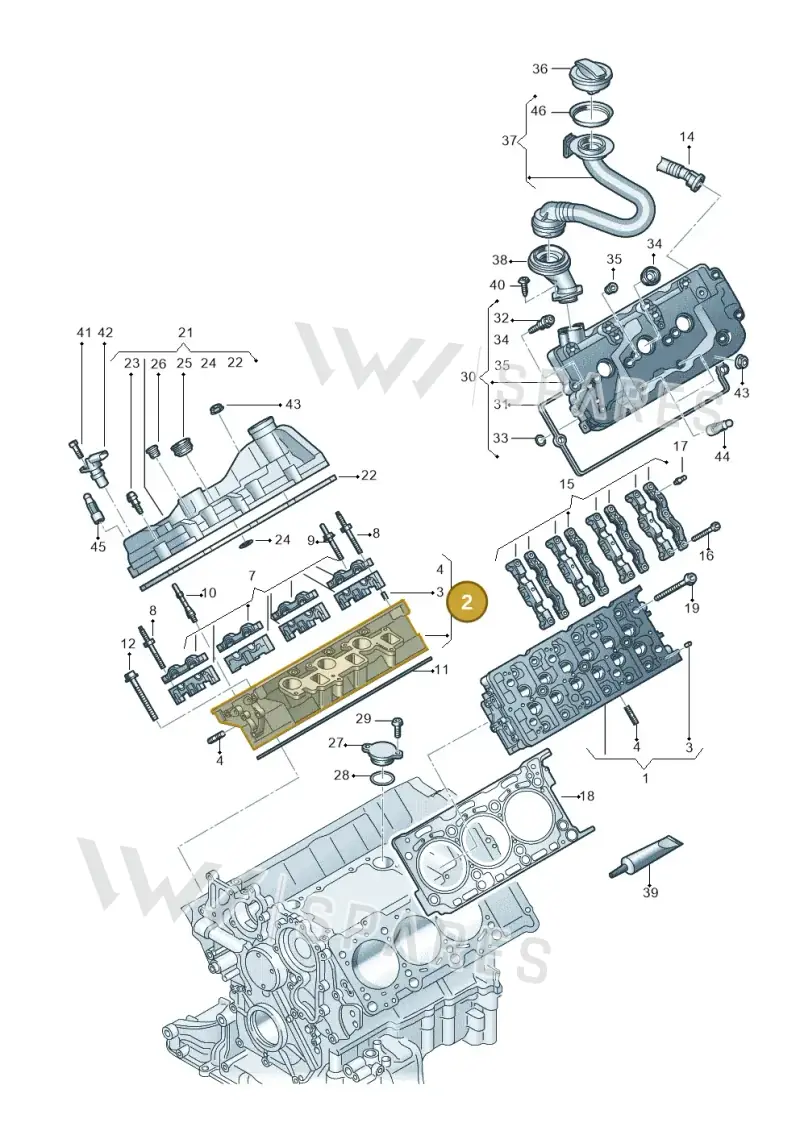 059103064ML — Volkswagen Touareg (2017-2023) diagram 439103061, position 2