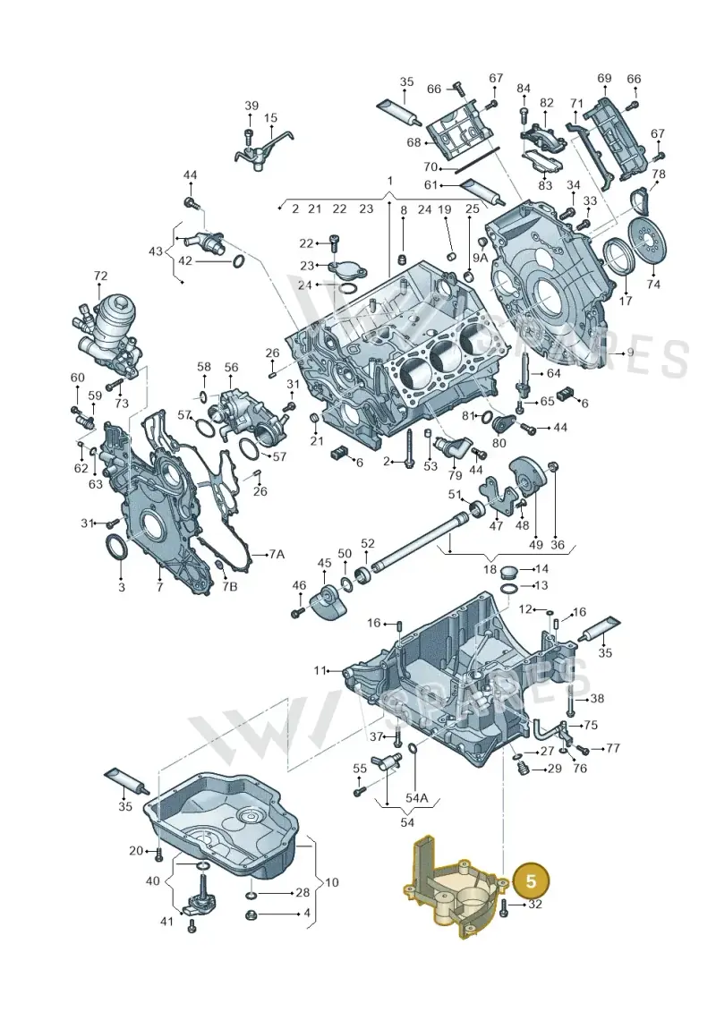 059103138BM — Audi A5 Cabrio 2.0 (2016-2018) diagram 798103540, position 5