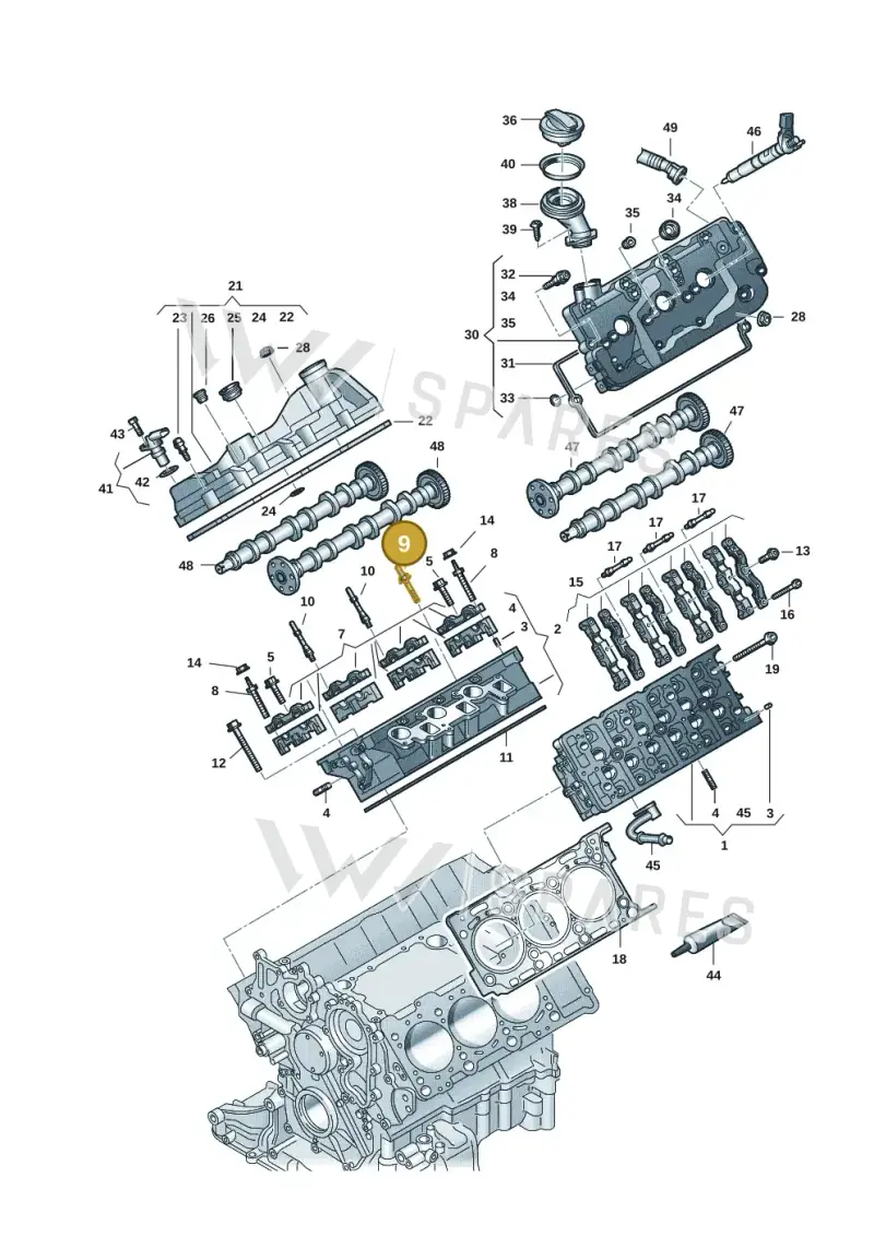 059103164E — Audi A6 2.0 (2018-) diagram 897103059, position 9