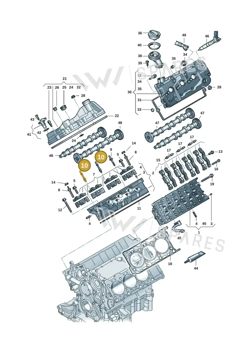 059103164H — Audi A6 2.0 (2018-) diagram 897103059, position 10