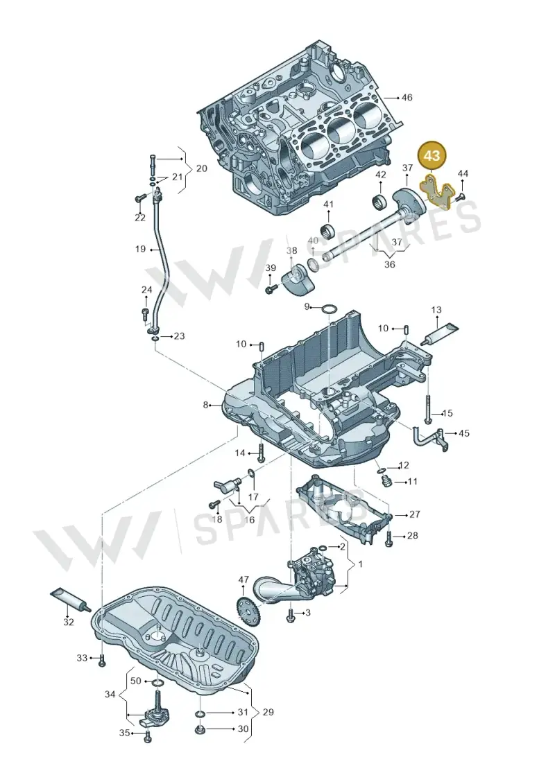 059103323J — Audi Q8 Quattro 3,0 (2018-) diagram 897115052, position 43
