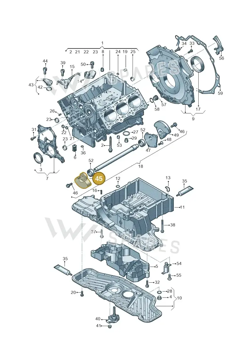 059103332L — Audi Q7 qu. 3.0 TDI (2009-2015) diagram 620103330, position 45