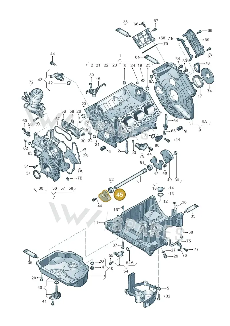 059103332L — Audi A7 Sportback (2014-2018) diagram 675103520, position 45