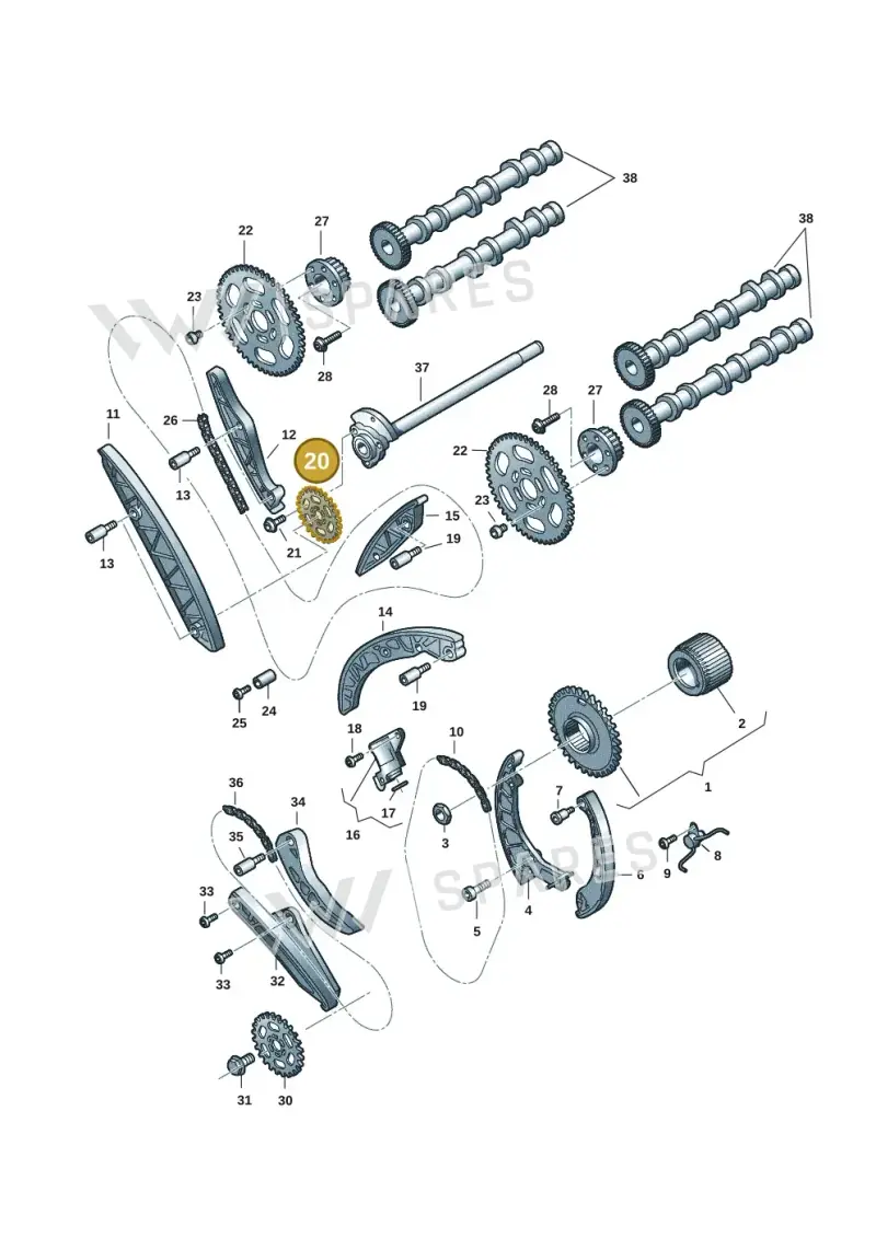 059103333F — Audi Q8 Quattro 3,0 (2018-) diagram 897109057, position 20