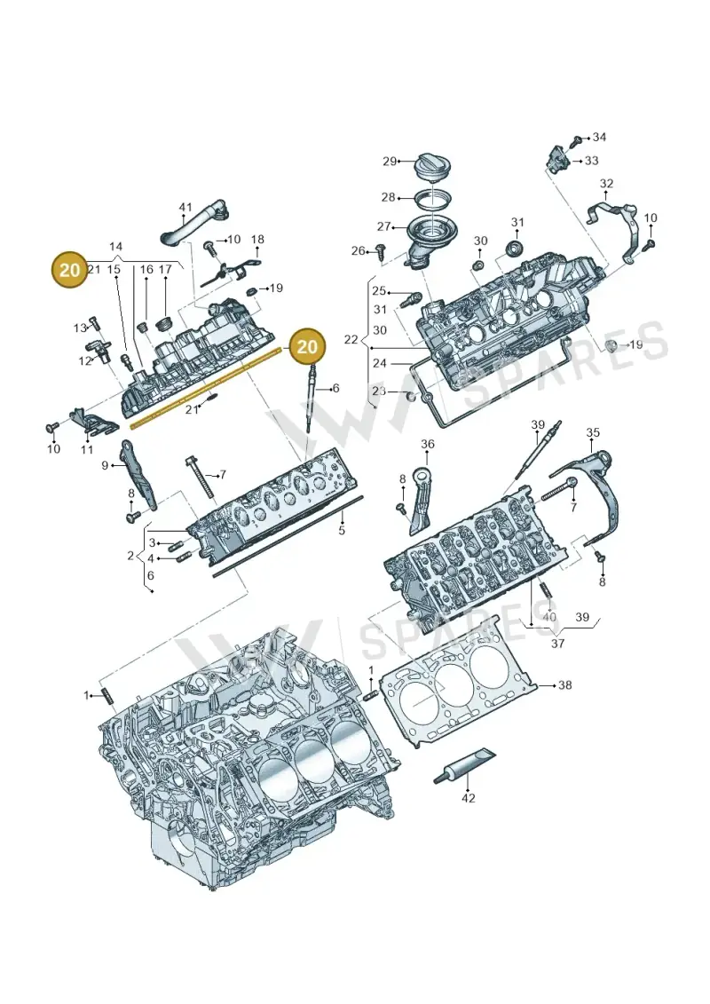 059103484H — Audi Q8 Quattro 3,0 (2018-) diagram 896103600, position 20