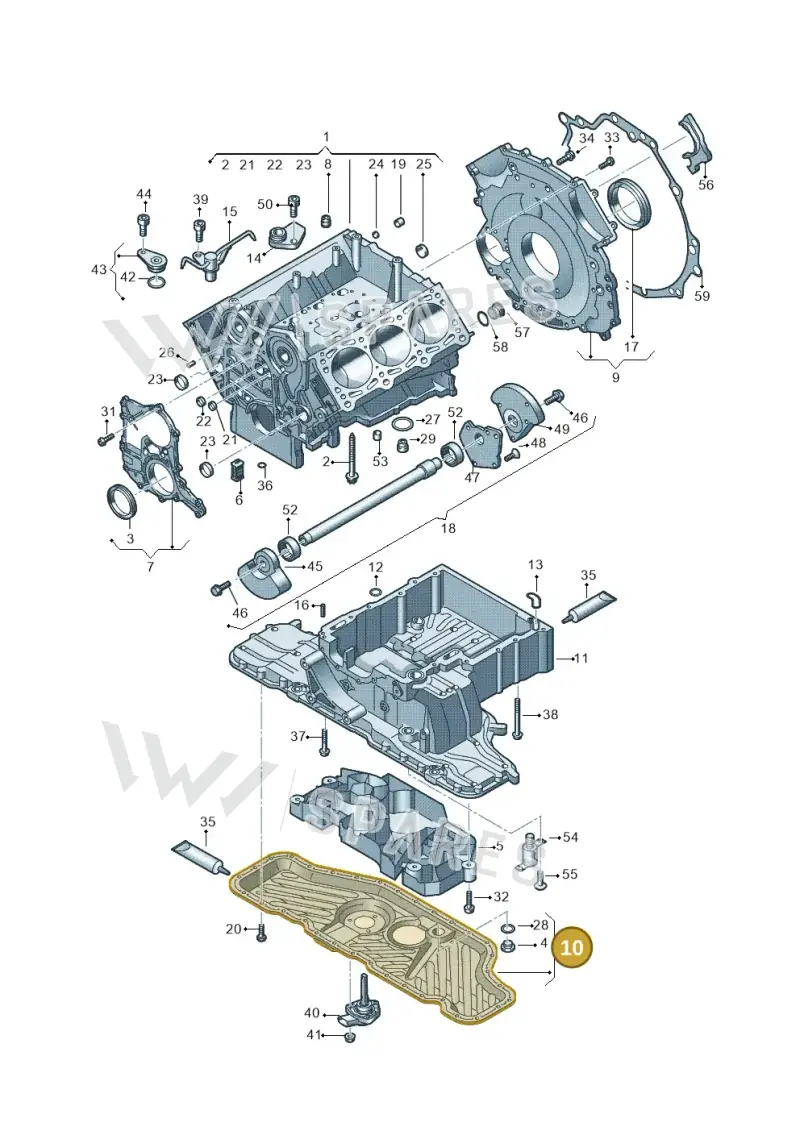 059103602K — Audi A4 Av. Allroad (2008-2016) diagram 620103330, position 10