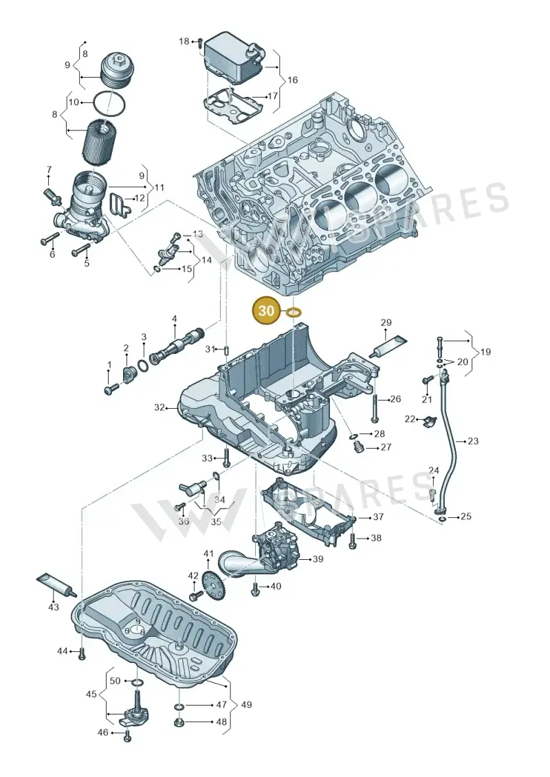 059103610J — Audi Q8 Quattro 3,0 (2018-) diagram 896115500, position 30