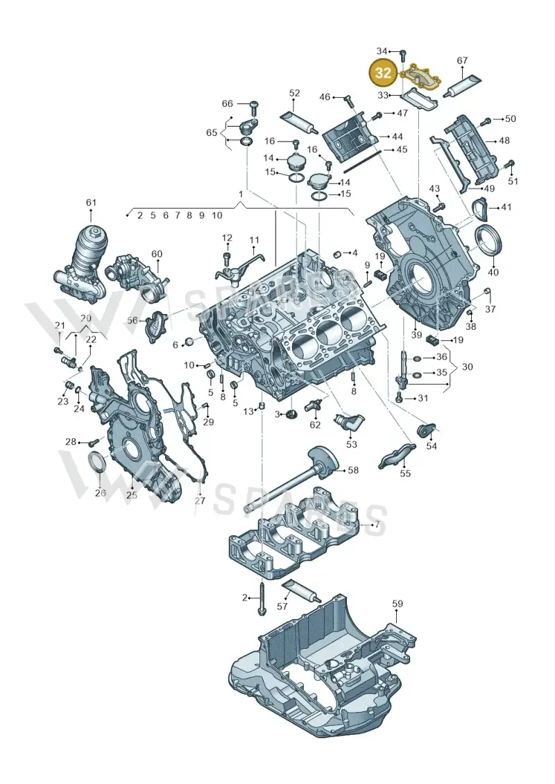 059103708E — Audi Q8 Quattro 3,0 (2018-) diagram 429103500, position 32