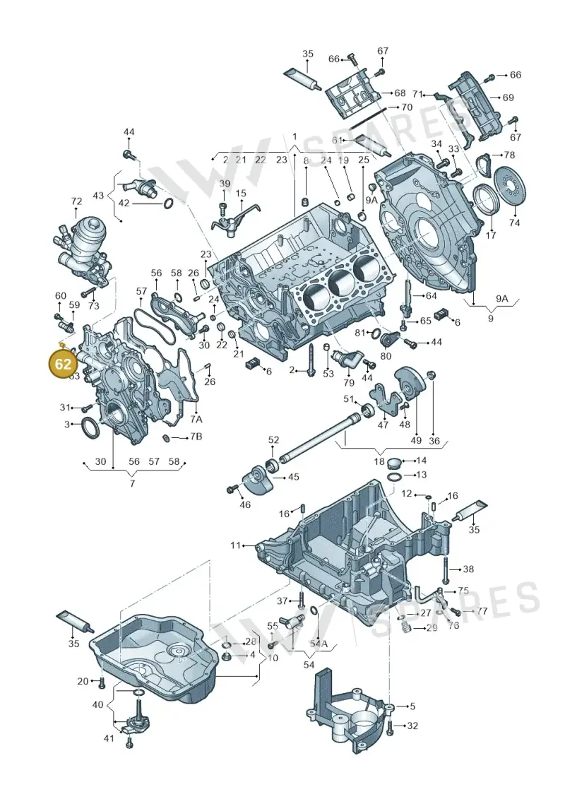 059103826B — Audi A7 Sportback (2014-2018) diagram 675103520, position 62