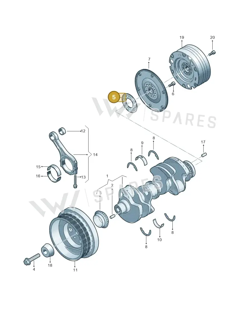 059105189M — Audi A6 2.0 (2018-) diagram 435105020, position 5