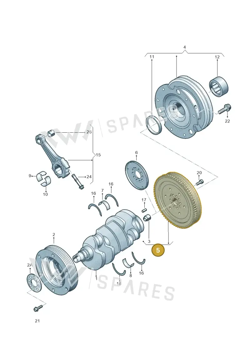 059105323BN — Audi A7 Sportback (2014-2018) diagram 620105100, position 5