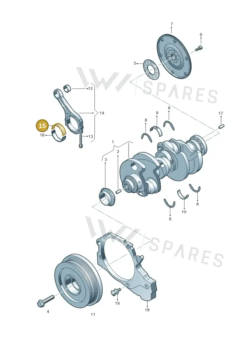059105701DDGLB — Audi A6 2.0 (2018-) diagram 838105600, position 15