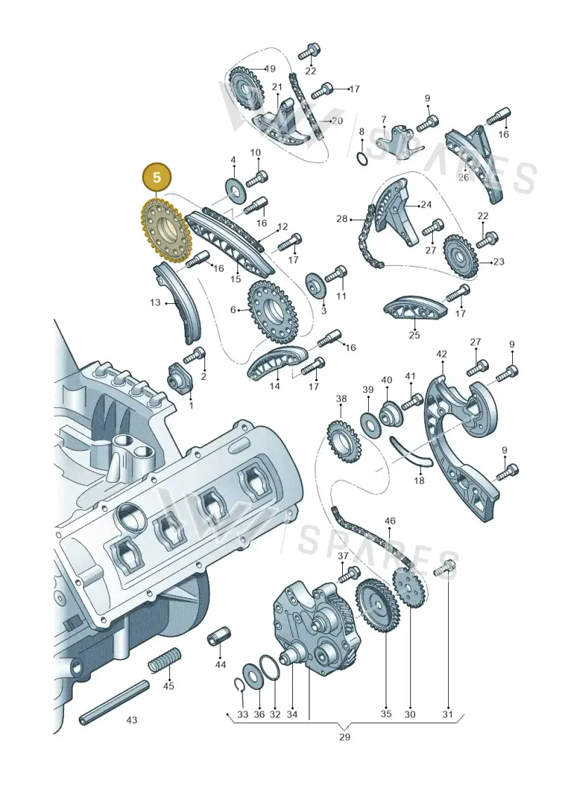 059109077E — Audi Q7 qu. 3.0 TDI (2009-2015) diagram 291109620, position 5