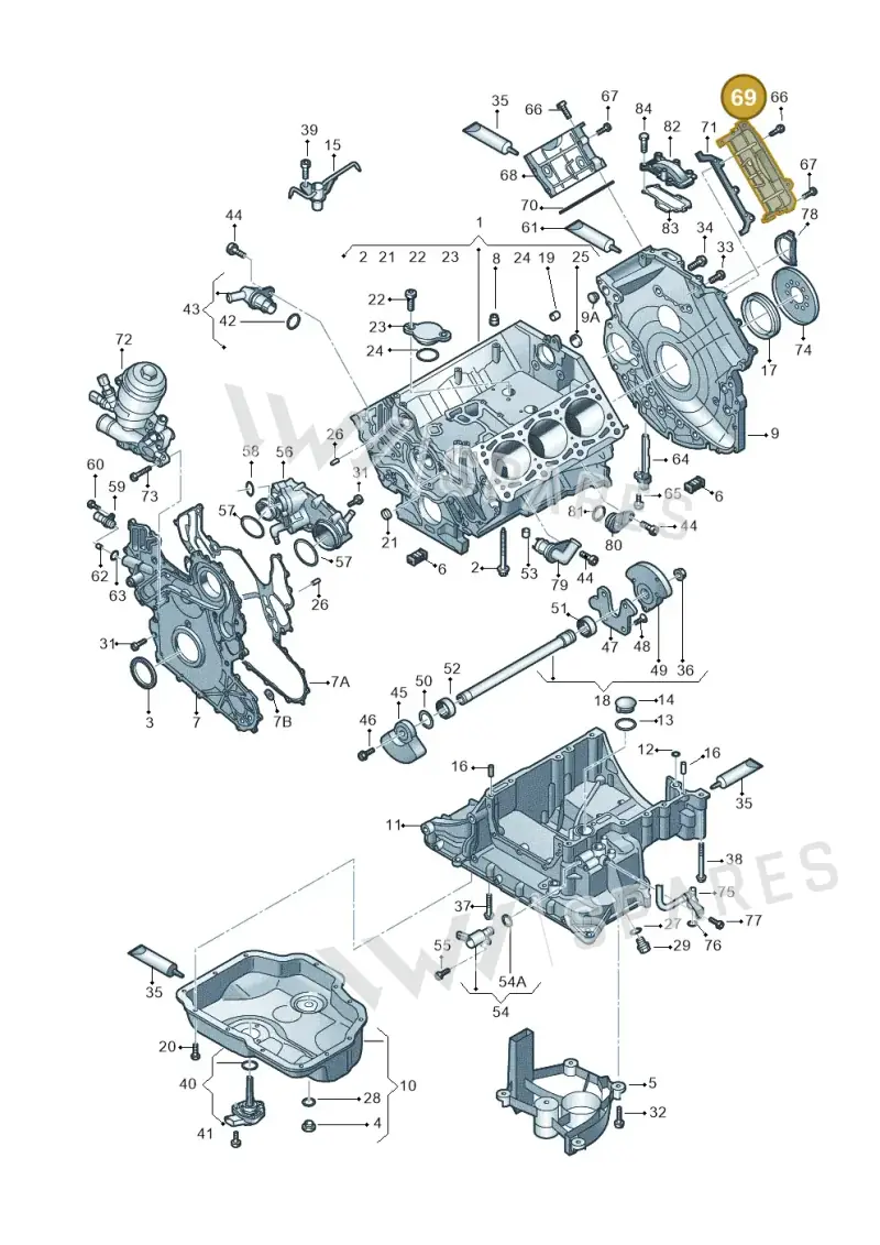 059109122AL — Audi A5 Cabrio 2.0 (2016-2018) diagram 798103540, position 69