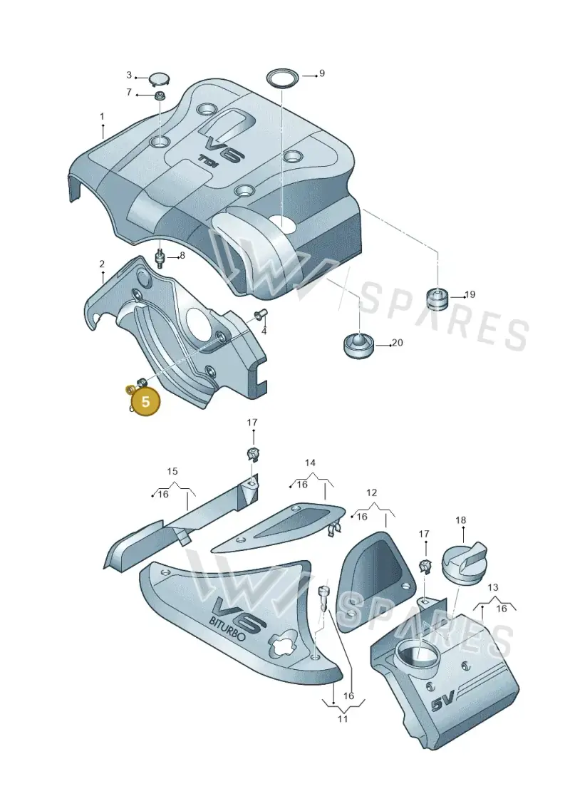 059109151 — Audi A6/Wagon/quattro (2001-2004) diagram 260103720, position 5
