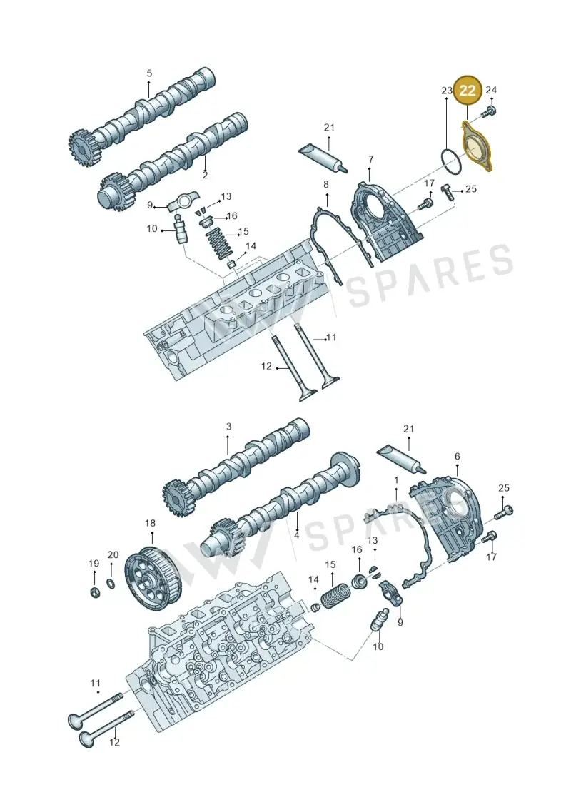 059109153F — Audi A6 2.7 TDI (2008-2011) diagram 648109550, position 22