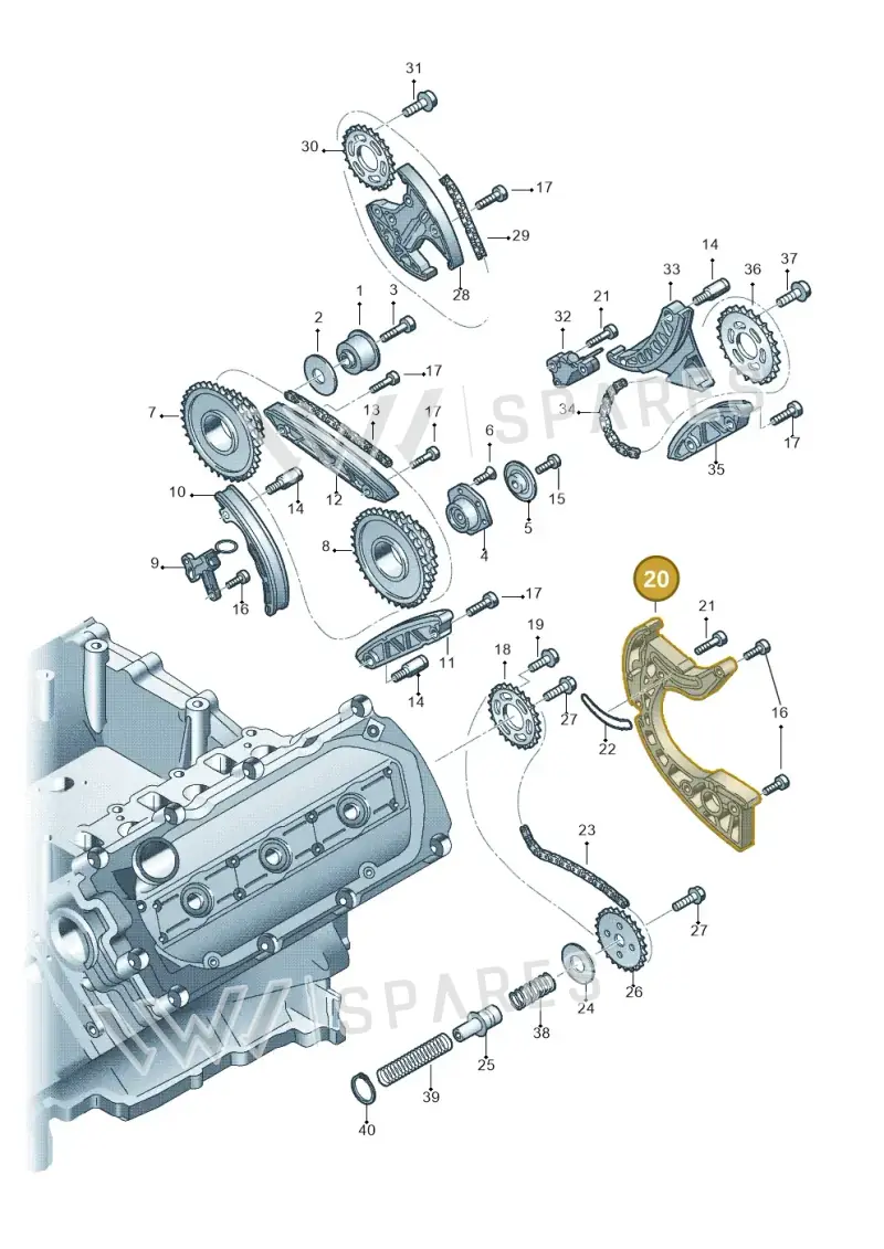 059109507D — Audi Q7 qu. 3.0 TDI (2009-2015) diagram 620109700, position 20