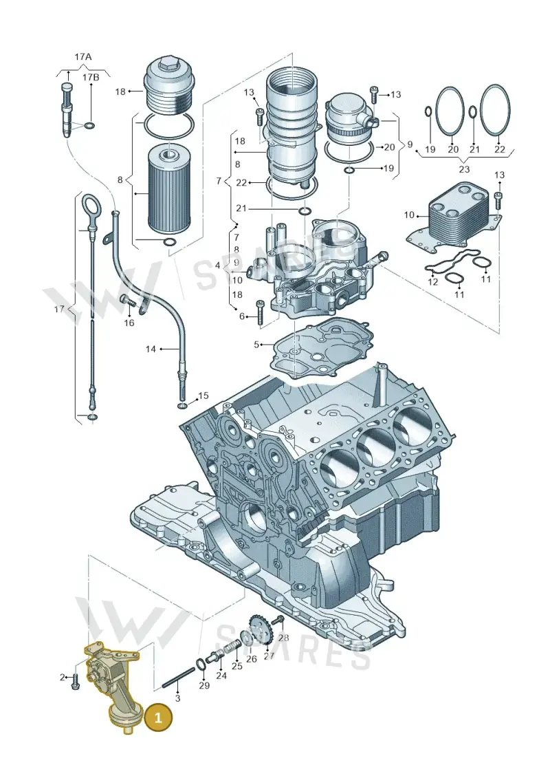 059115105CA — Audi A4 Av. Allroad (2008-2016) diagram 291115500, position 1