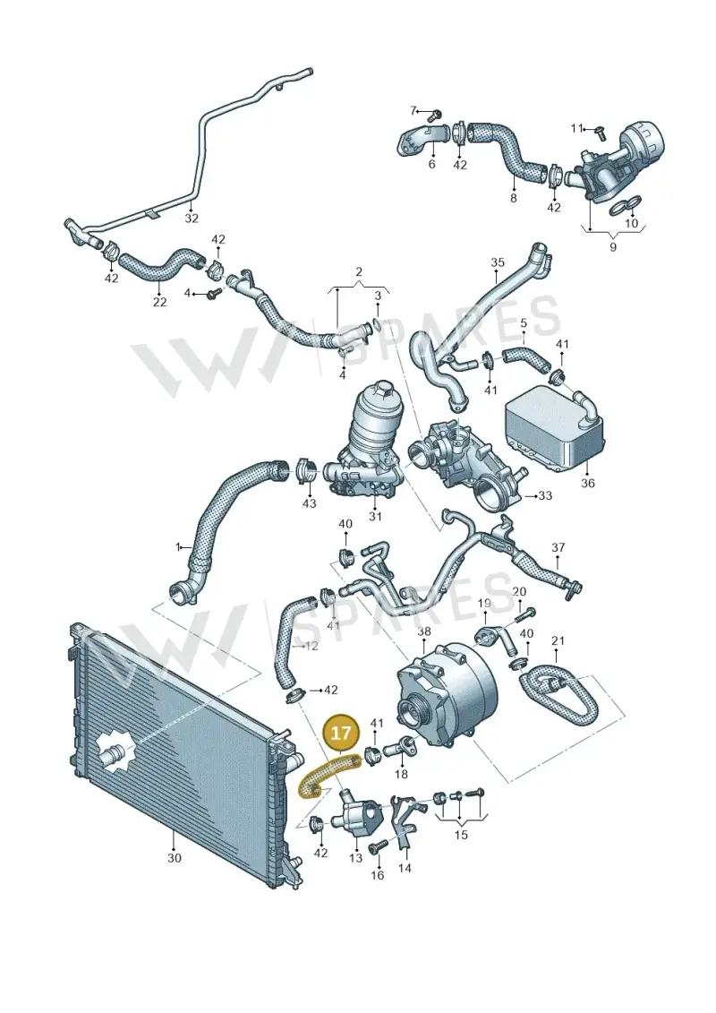059121049F — Audi A6 2.0 (2018-) diagram 430121102, position 17