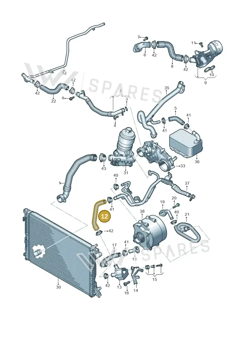 059121051H — Audi A6 2.0 (2018-) diagram 430121102, position 12