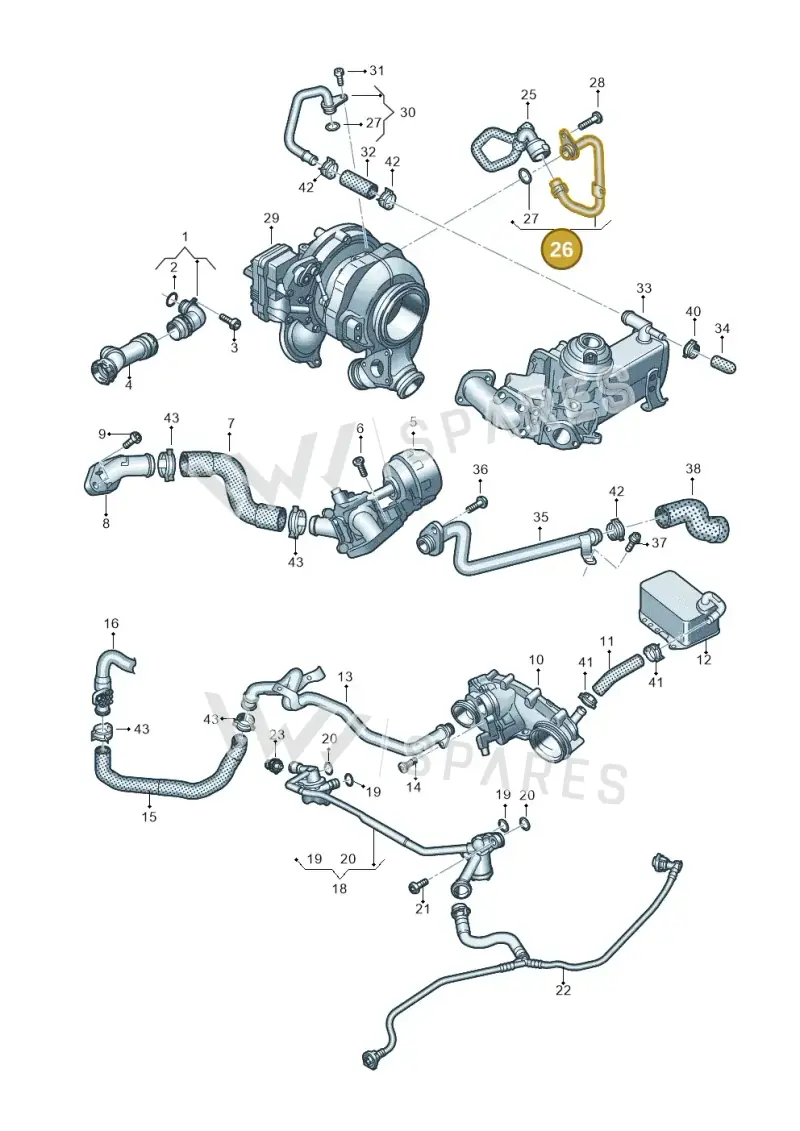 059121065FK — Audi A8L (2017-2022) diagram 838121052, position 26