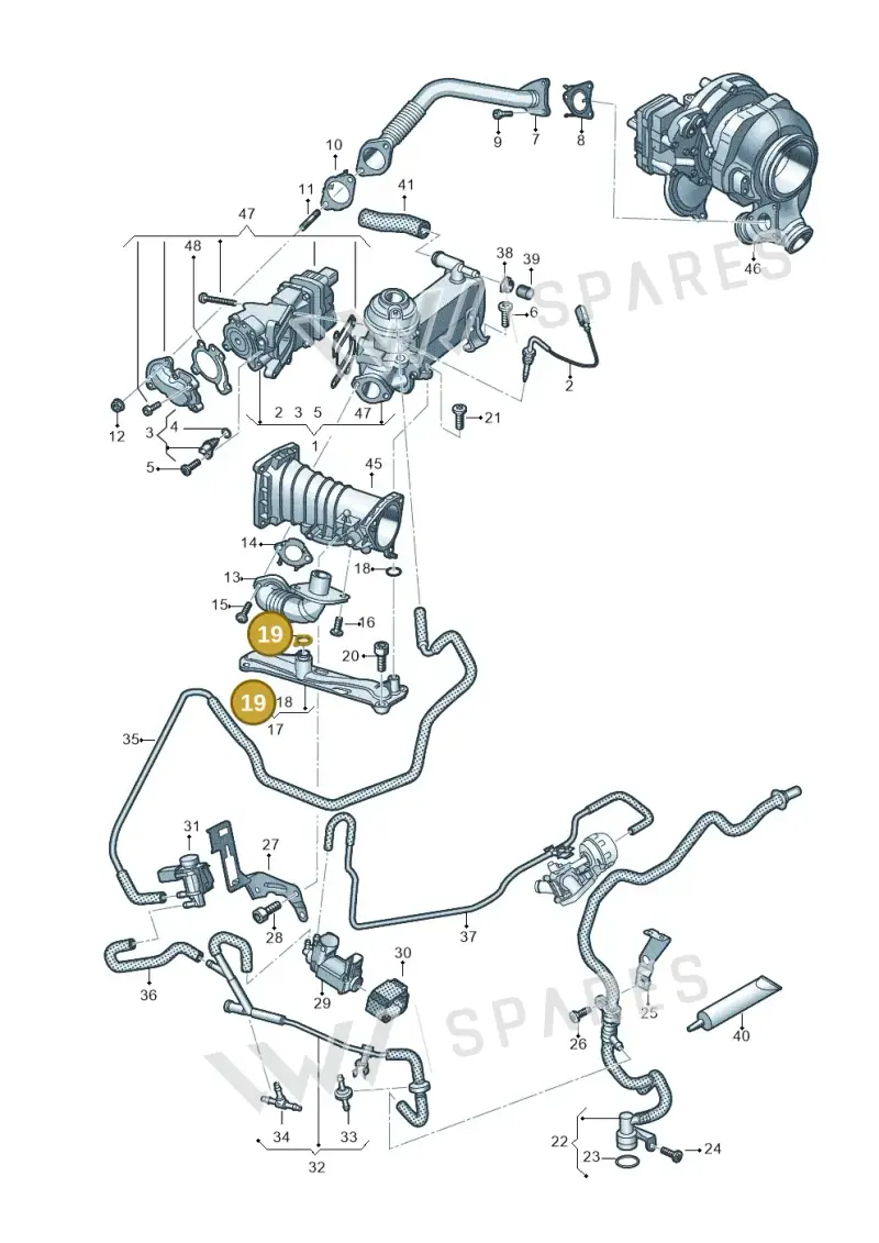 059121091B — Audi A6 2.0 (2018-) diagram 435131400, position 19