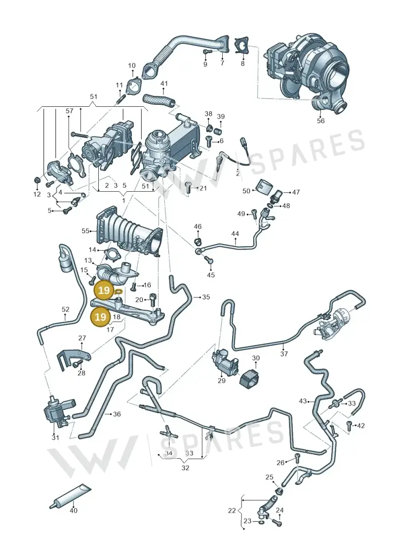 059121091B — Audi A6 2.0 (2018-) diagram 435131420, position 19