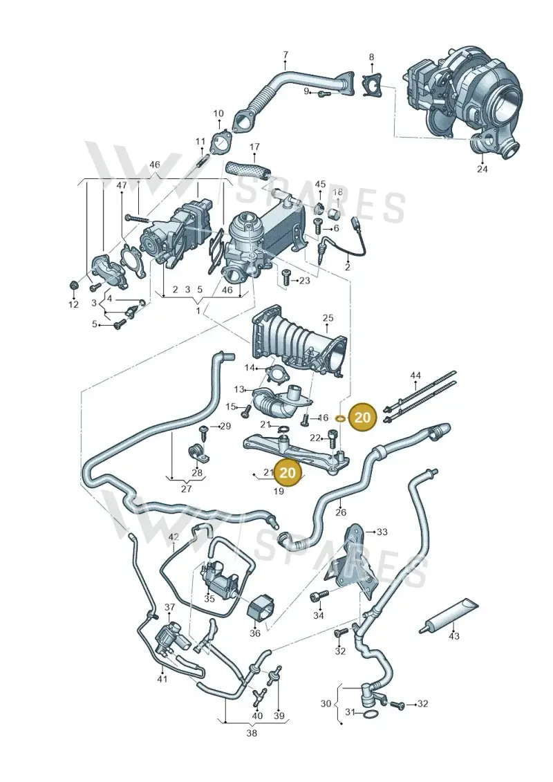059121091B — Audi A6 2.0 (2018-) diagram 838131400, position 20