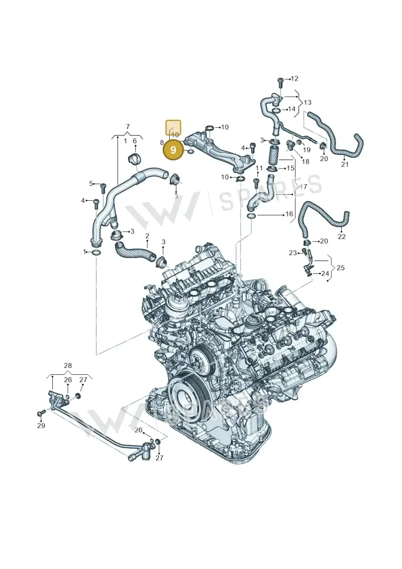 059121091B — Audi A4 2.0 (2015-2019) diagram 896121202, position 9