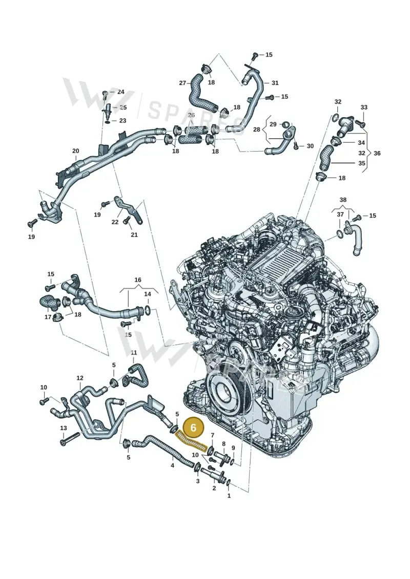059121101G — Audi A6 2.0 (2018-) diagram 896121204, position 6