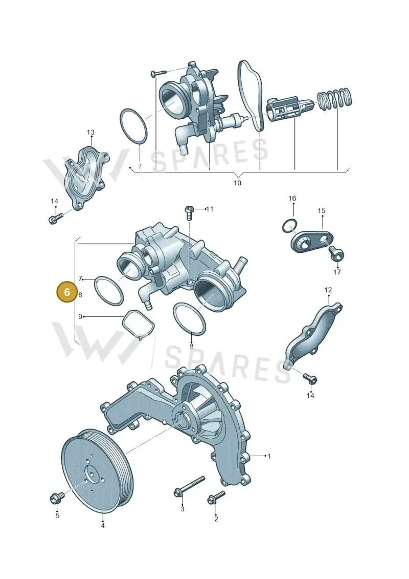 059121111DH — Audi Q8 Quattro 3,0 (2018-) diagram 897121050, position 6