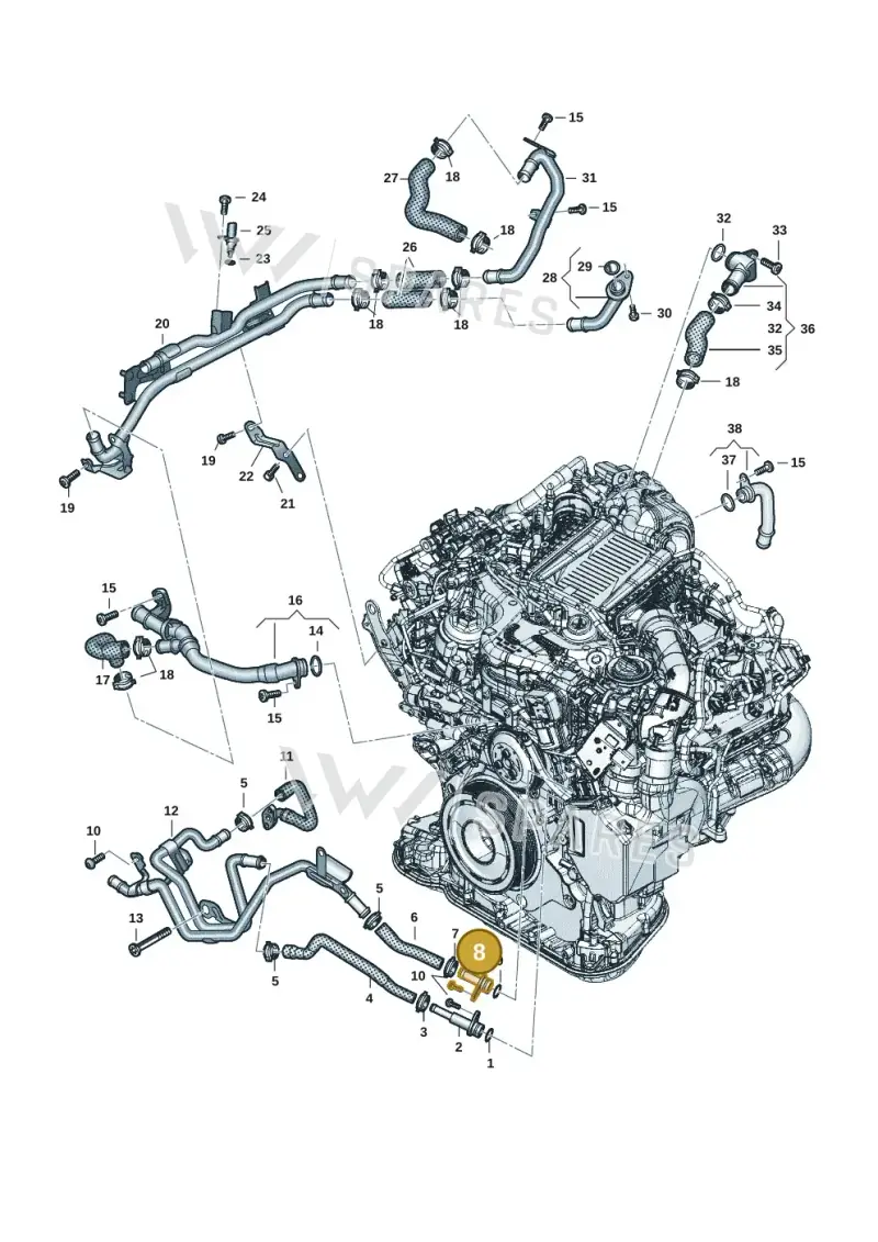 059121143K — Audi A6 2.0 (2018-) diagram 896121204, position 8