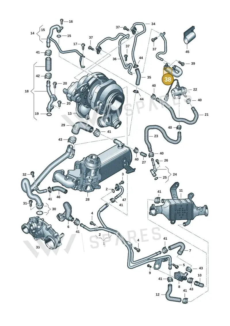 059121231D — Audi A6 2.0 (2018-) diagram 430121106, position 38