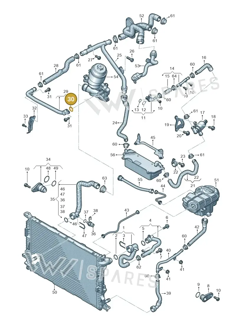 059121437 — Audi A6 Av. qu. 3.0 (2012-2018) diagram 711121200, position 30