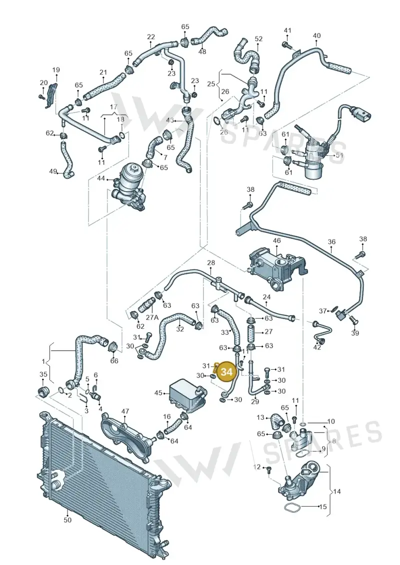 059121465B — Audi A8L qu. 3.0 TDI (2013-2018) diagram 771121140, position 34
