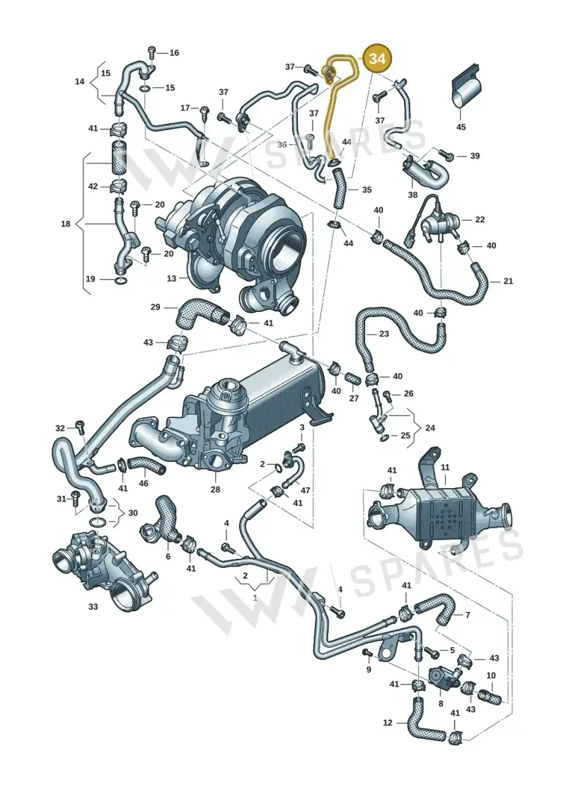 059121492BA — Audi A6 2.0 (2018-) diagram 430121106, position 34