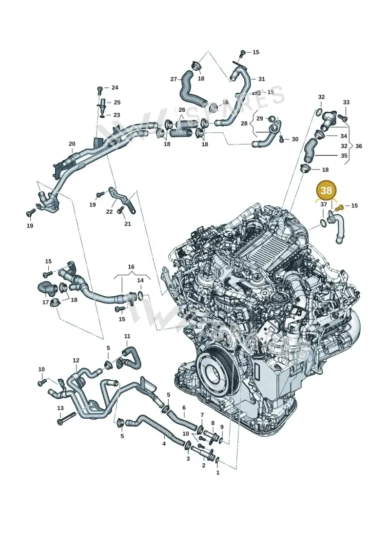 059121507BA — Audi A6 2.0 (2018-) diagram 896121204, position 38