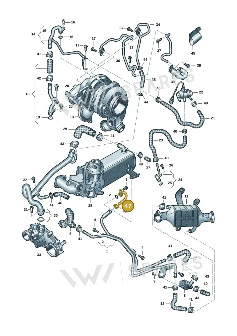 059121507BA — Audi A6 2.0 (2018-) diagram 430121106, position 47