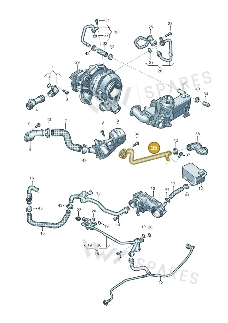059121512AM — Audi A8L (2017-2022) diagram 838121052, position 35