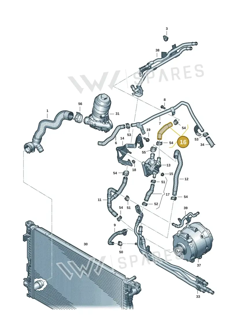 059122055D — Audi A5 Sportback (2016-2020) diagram 849121216, position 16