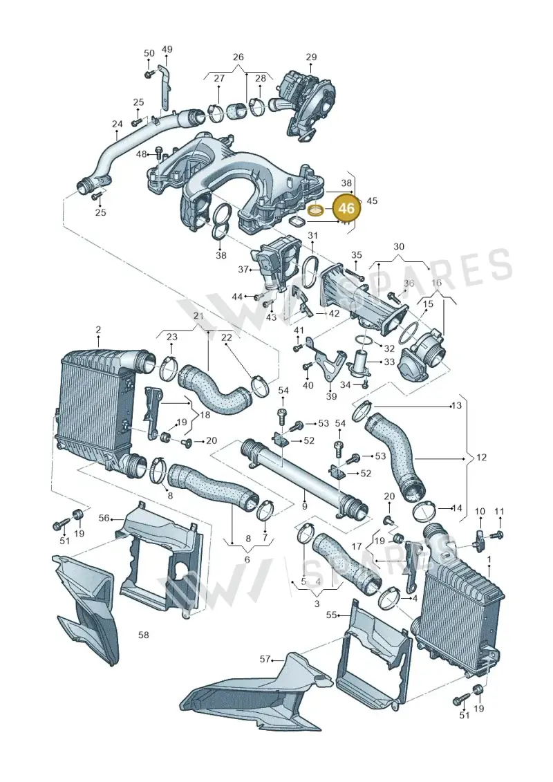 059129717N — Audi A8L qu. 3.0 TDI (2013-2018) diagram 696145480, position 46