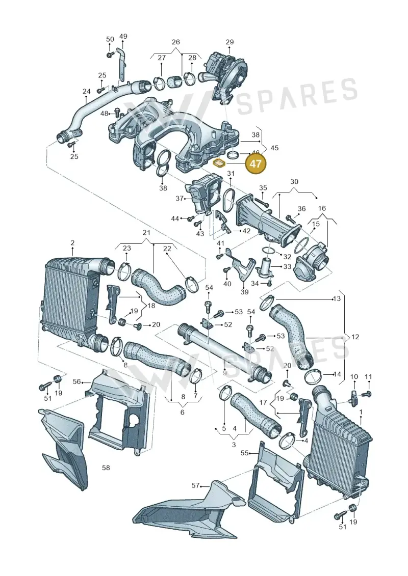 059129718A — Audi A8L qu. 3.0 TDI (2013-2018) diagram 696145480, position 47