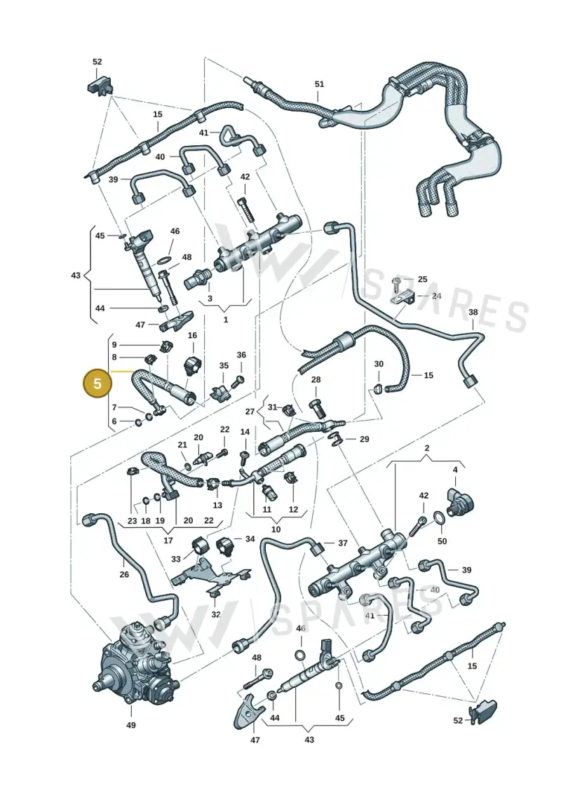 059130298J — Audi Q8 Quattro 3,0 (2018-) diagram 738130901, position 5