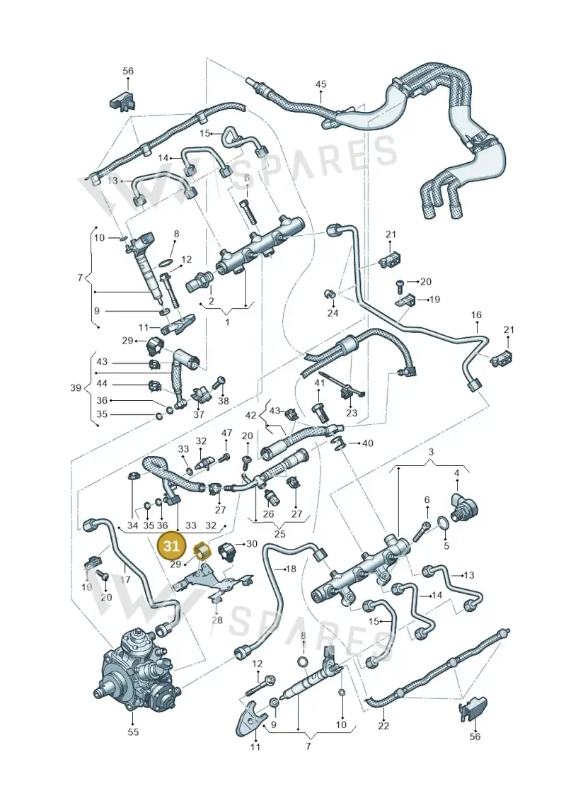 059130327N — Audi A6 2.0 (2018-) diagram 435130950, position 31