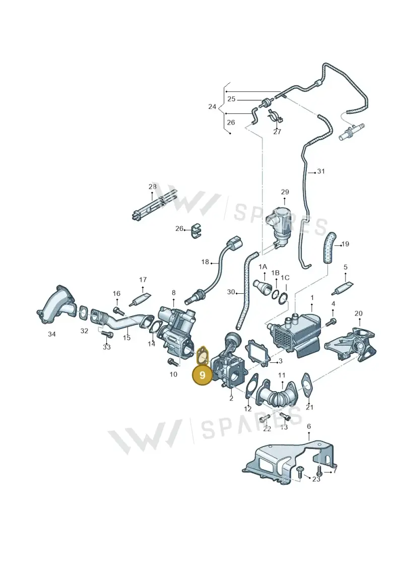 059131120 — Audi Q7 qu. 3.0 TDI (2009-2015) diagram 631131550, position 9