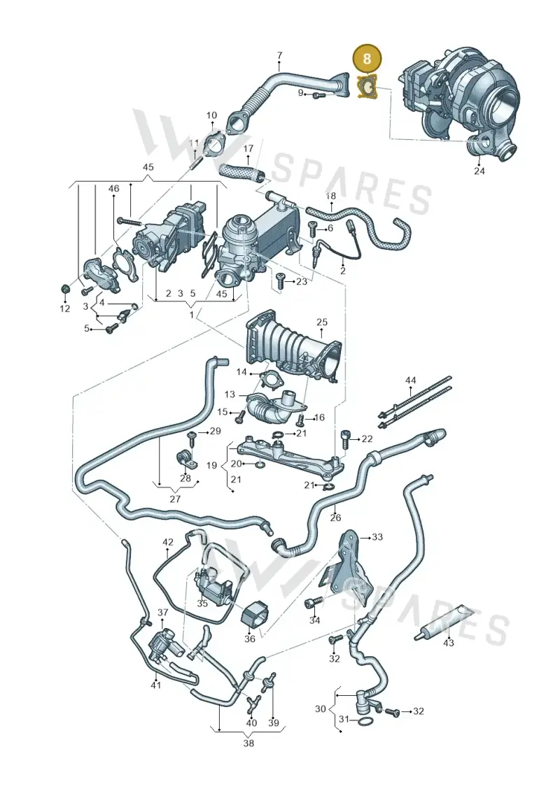 059131357H — Audi A5 Sportback (2016-2020) diagram 788131400, position 8